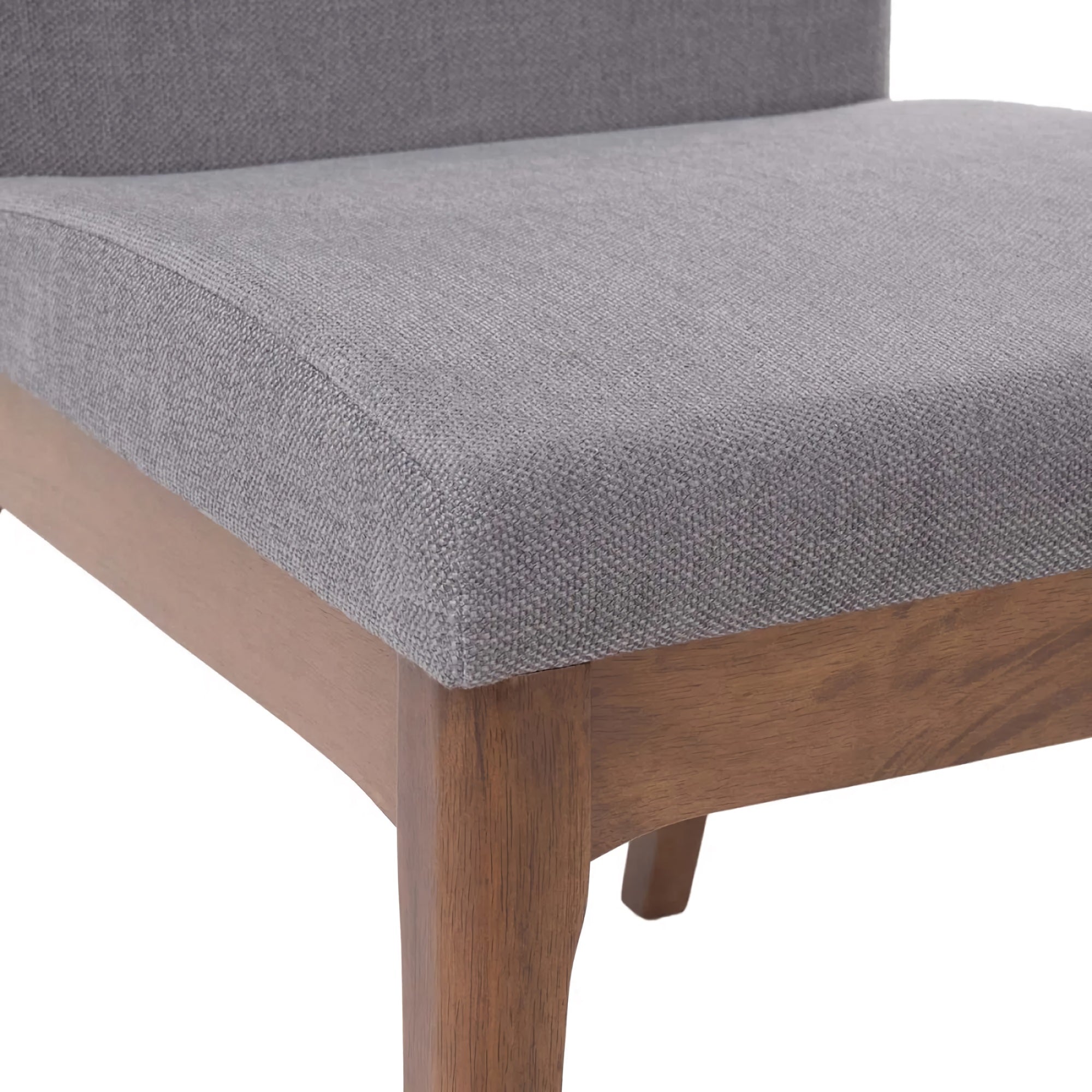 2-Set Upholstered Dining Chair Set, Armless Modern Minimalist Chairs with Rubberwood Legs for Home, Kitchen, Dining Room (Grey) - 00DGY 2-Set Upholstered Dining Chair Set, Armless Modern Minimalist Chairs with Rubberwood Legs for Home, Kitchen, Dining Room (Grey) - 00DGY